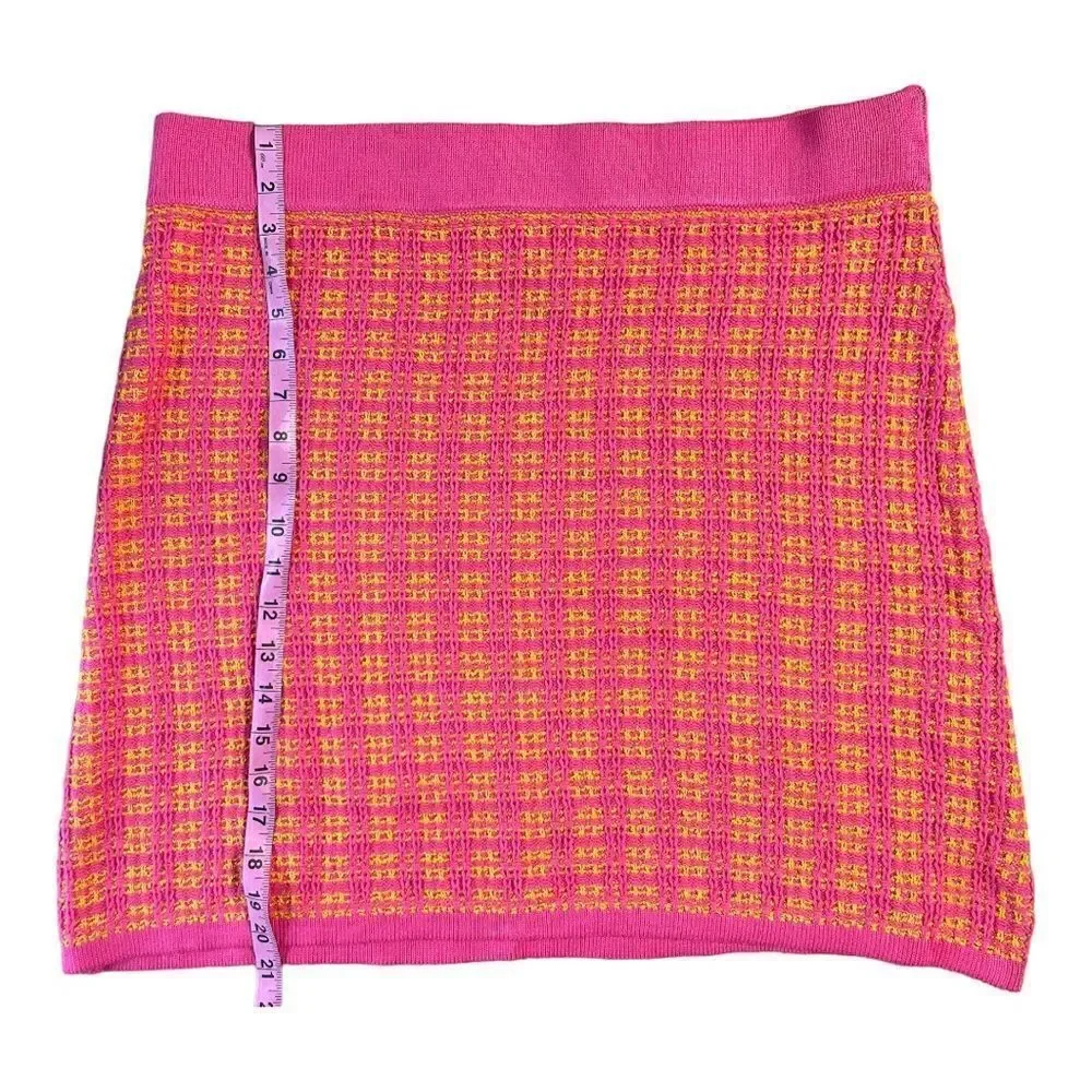 Free Assembly Hot Pink Tweed Mini Sweater Skirt Women’s Size XL NWOT Y2K 90s